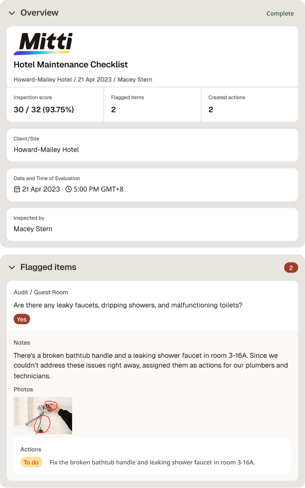 Hotel Maintenance Checklist