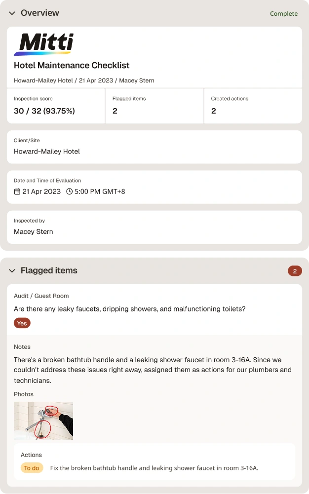 Hotel Maintenance Checklist