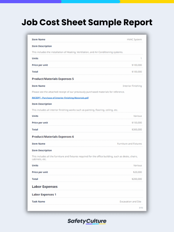 Examples Of Job Sheets