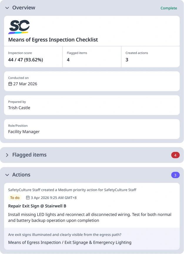 Means of Egress Inspection Checklist Featured Template Image