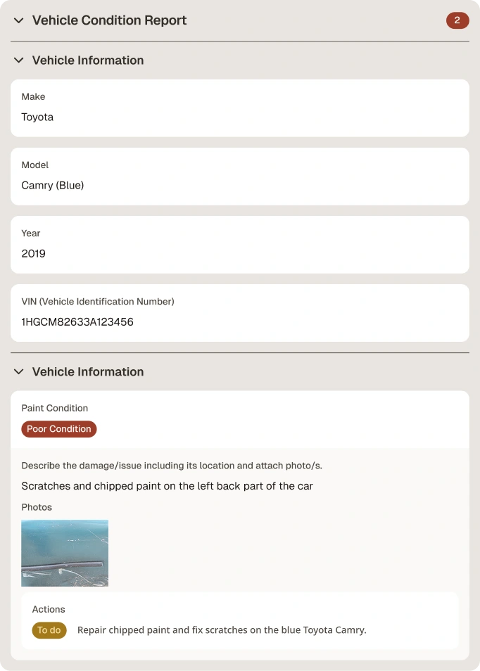 Vehicle Condition Report Template