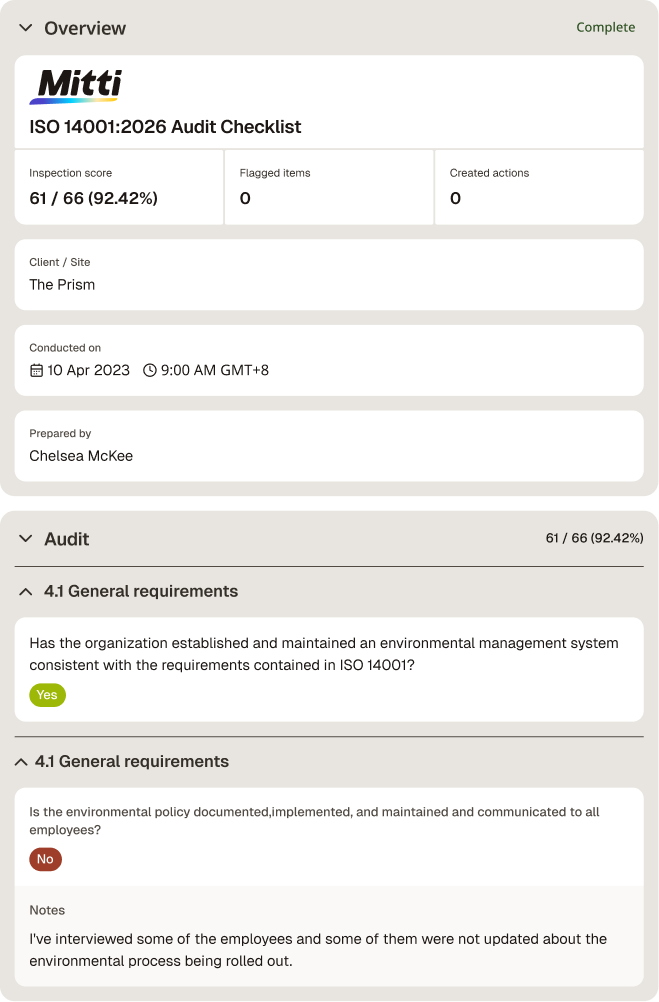 ISO 14001:2026 Audit Checklist Featured Template Image