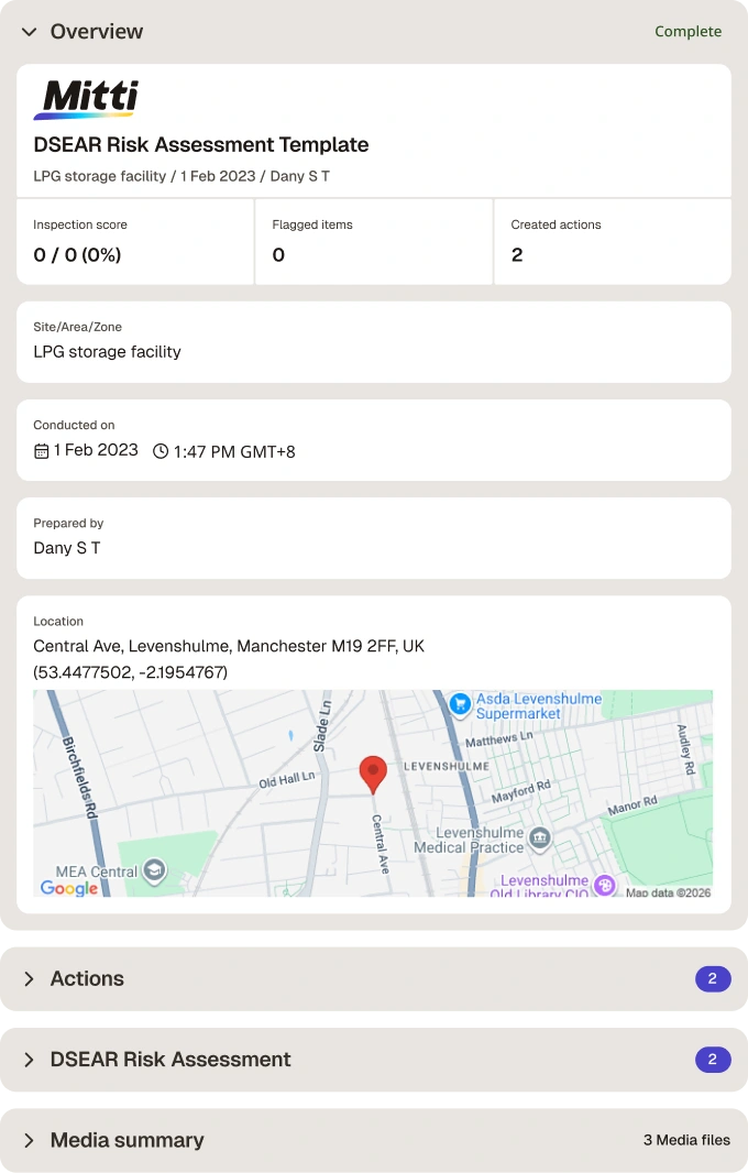 DSEAR Risk Assessment Template
