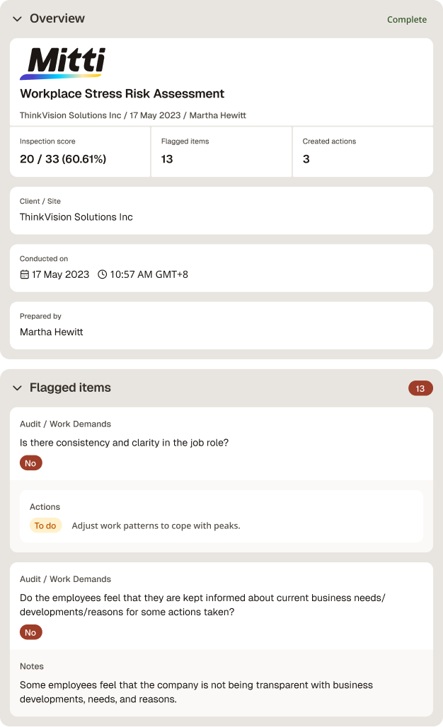 HSE Stress Risk Assessment Template
