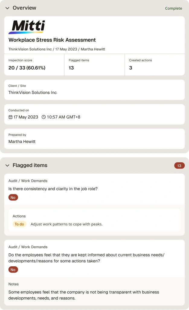HSE Stress Risk Assessment Template