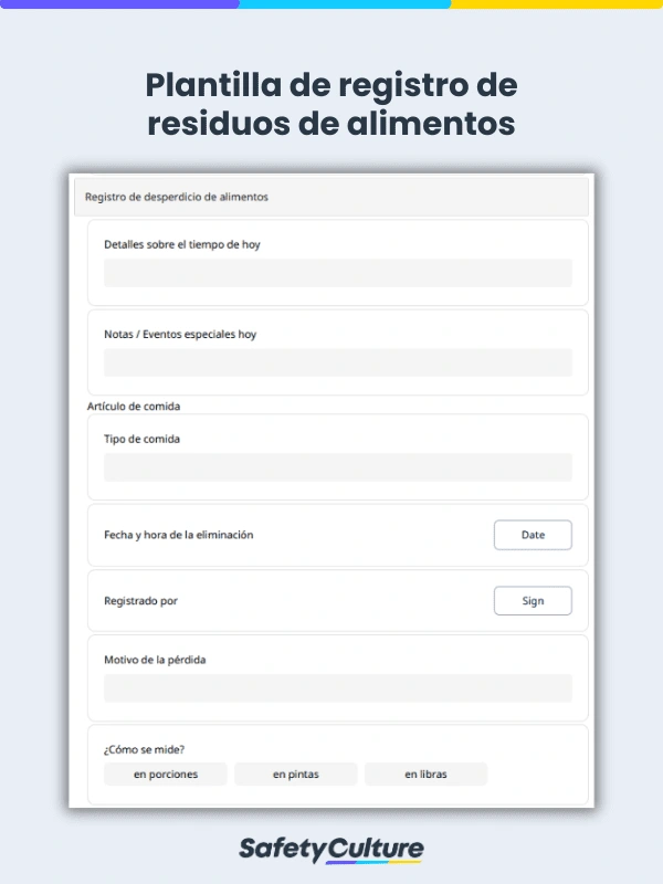 Food Waste Storage and Disposal Log Template