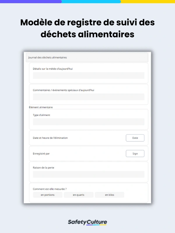 Food Waste Storage and Disposal Log Template