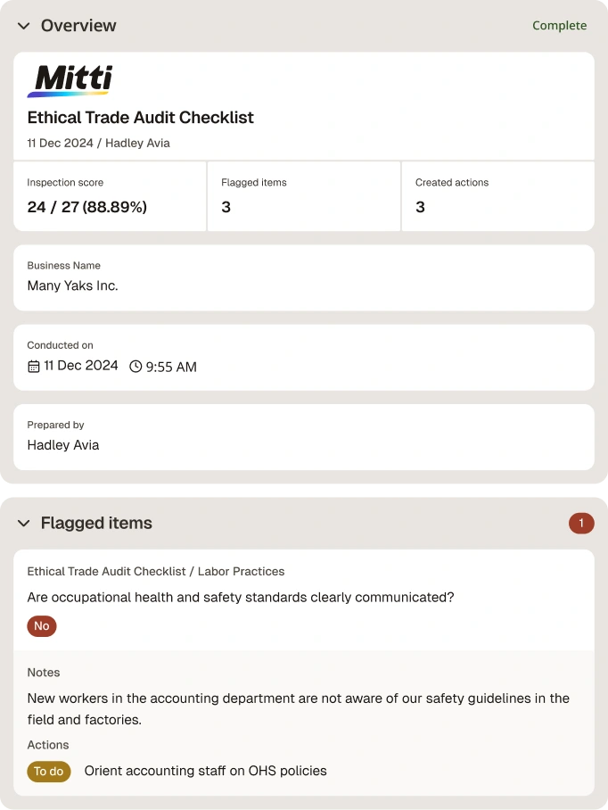 Ethical Trade Audit Checklist