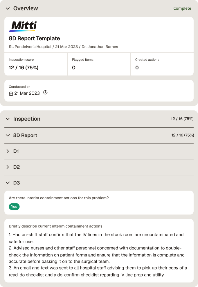 8D Report Template