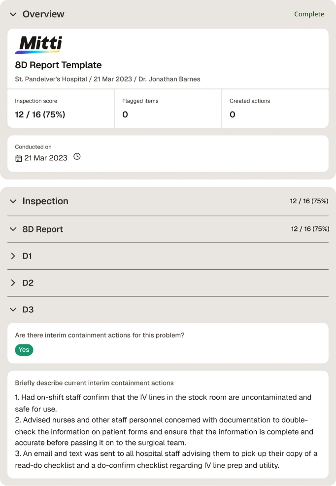 8D Report Template