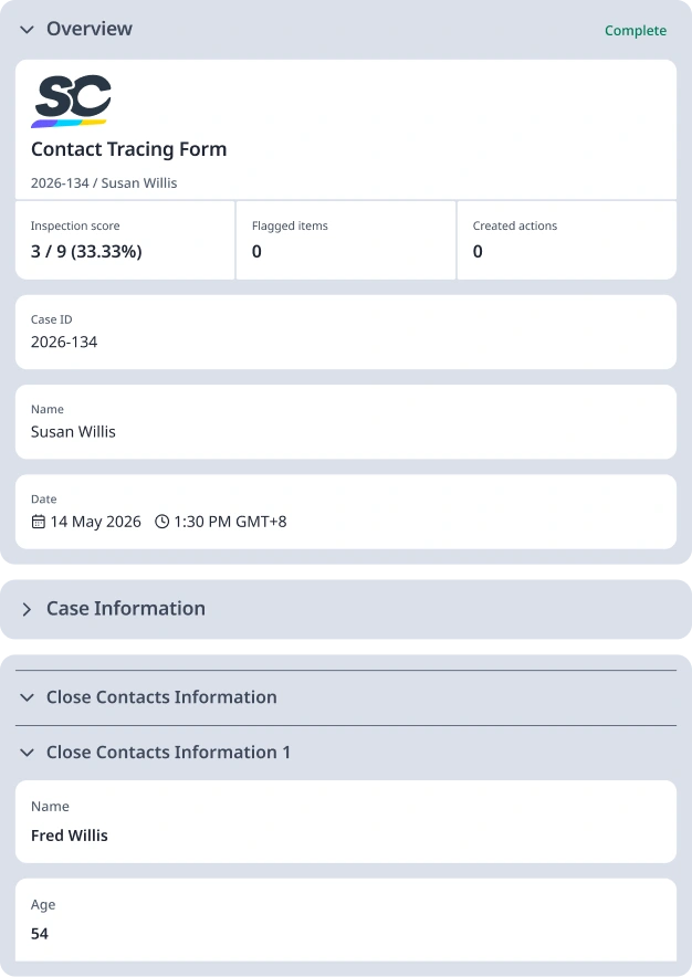 Contact Tracing Form