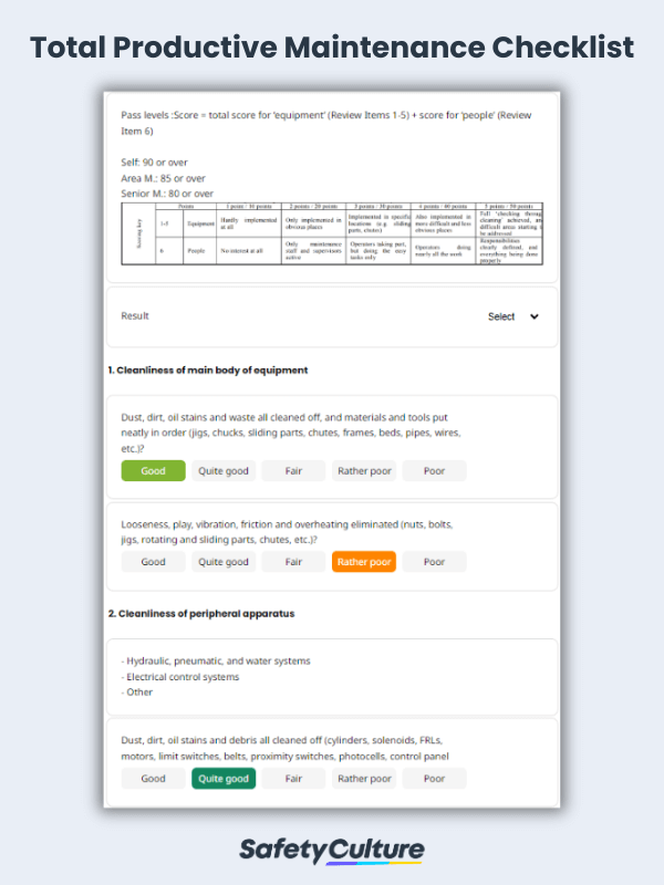 Total Productive Maintenance Checklist
