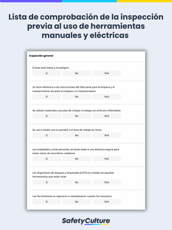 Hand and Power Tools Inspection Template
