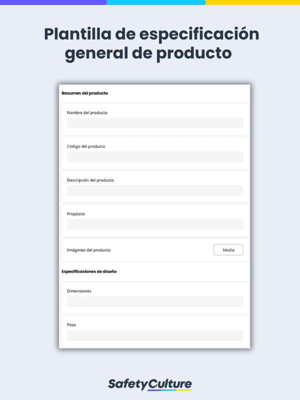 General Product Specification Template