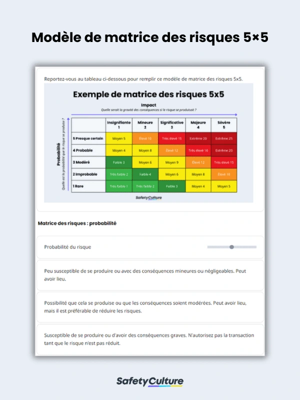 5x5 Risk Matrix Template