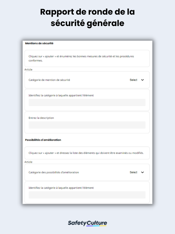 Rapport de ronde de la securite generale
