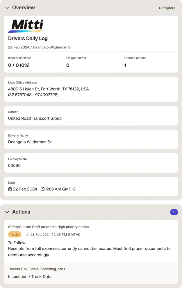 driver log book sample template