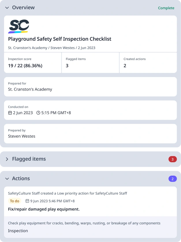 Playground Safety Checklist