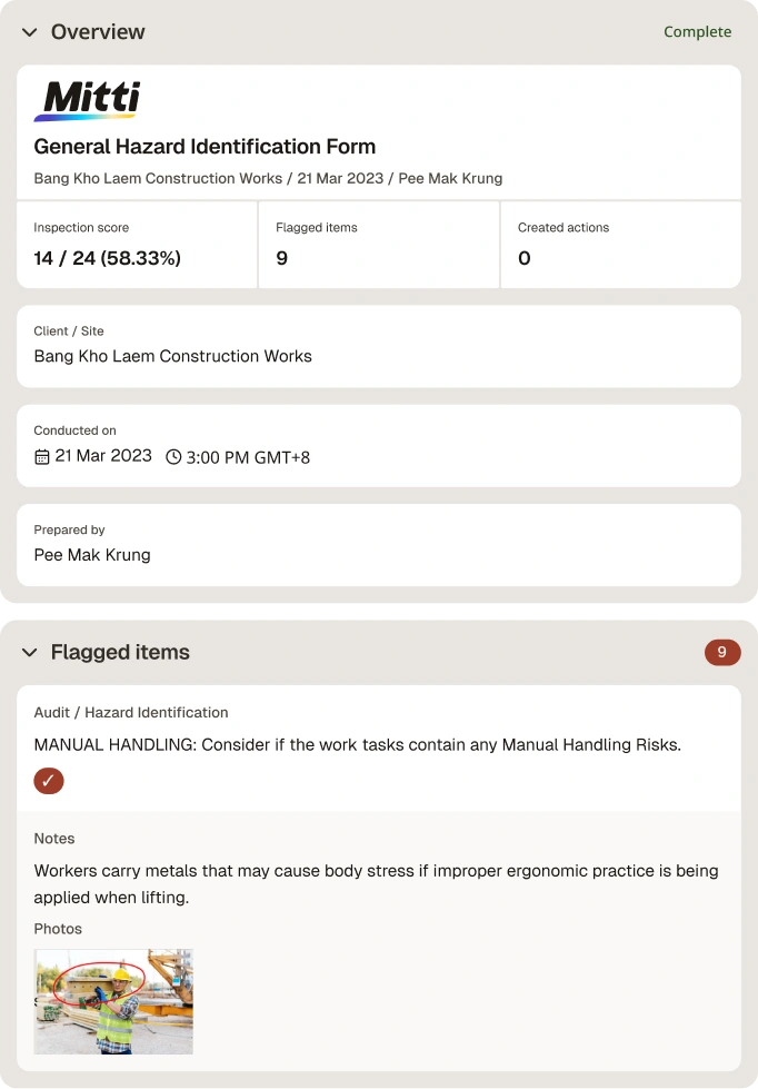 Hazard identification checklist