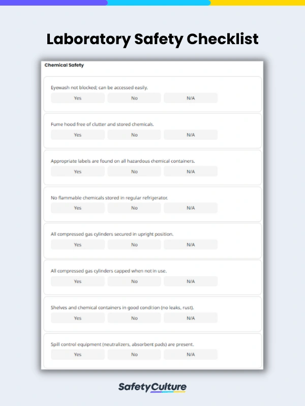 Lista de Verificação de Segurança Laboratorial