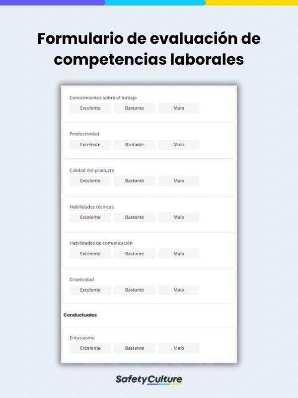 Formulario de evaluación de competencias laborales