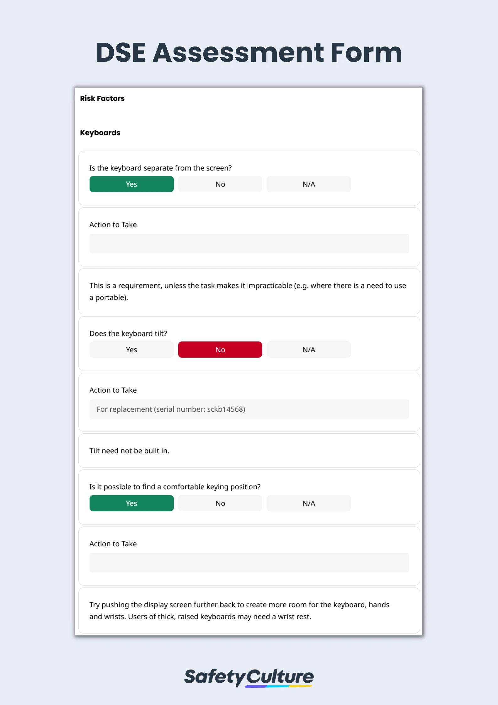 DSE assessment form