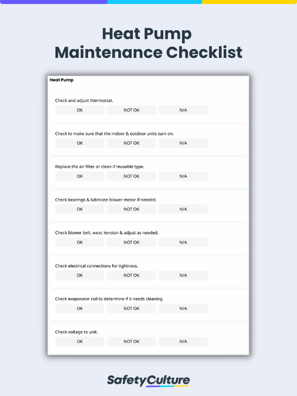 heat pump maintenance checklist
