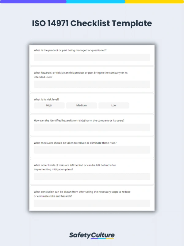 ISO 14971 Checklist Template