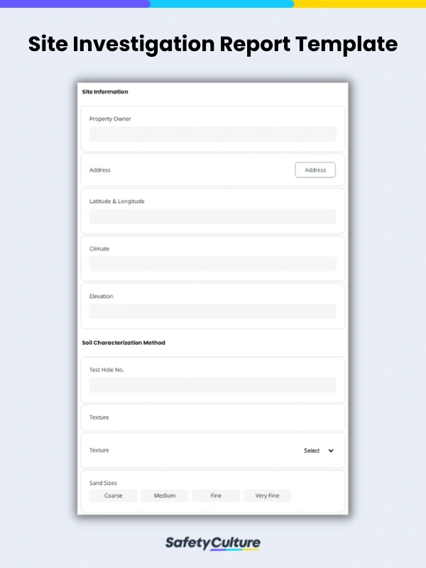 Site Investigation Report Template