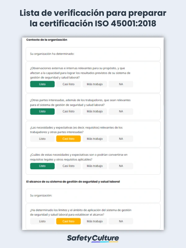 ISO 45001 Audit Checklist