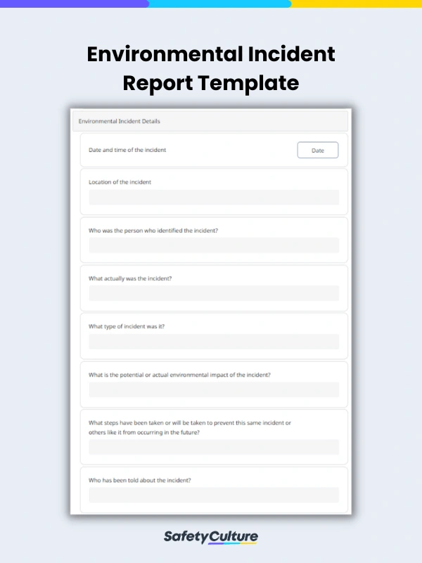 environmental incident report template