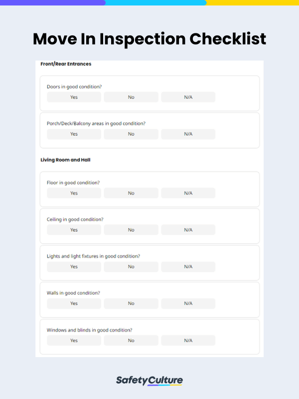 Move In Inspection Checklist