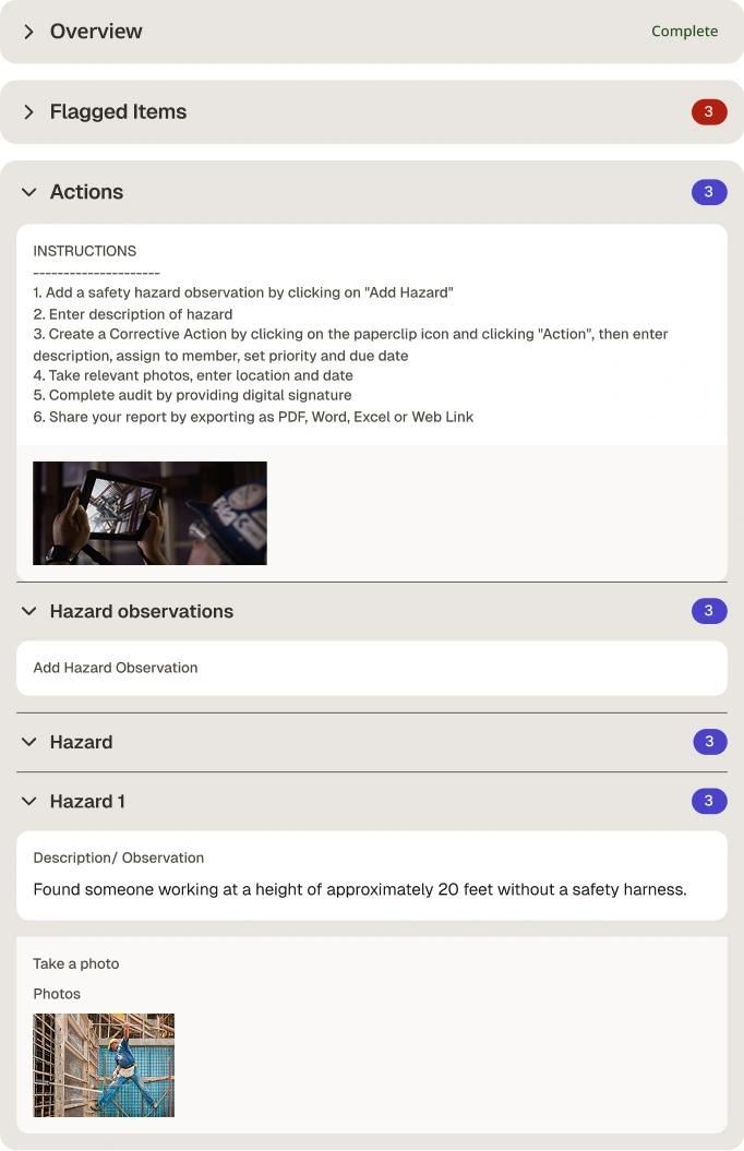 Site Hazard Inspection Report