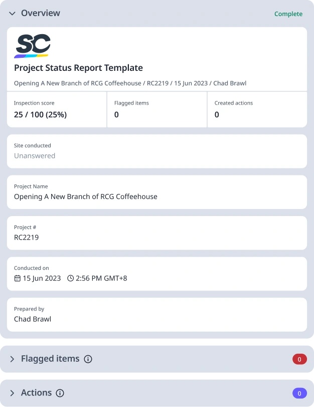 Project Status Report Template