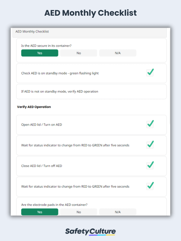 AED Monthly Checklist