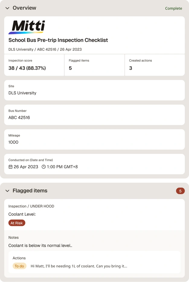 School Bus Pre-trip Inspection Checklist