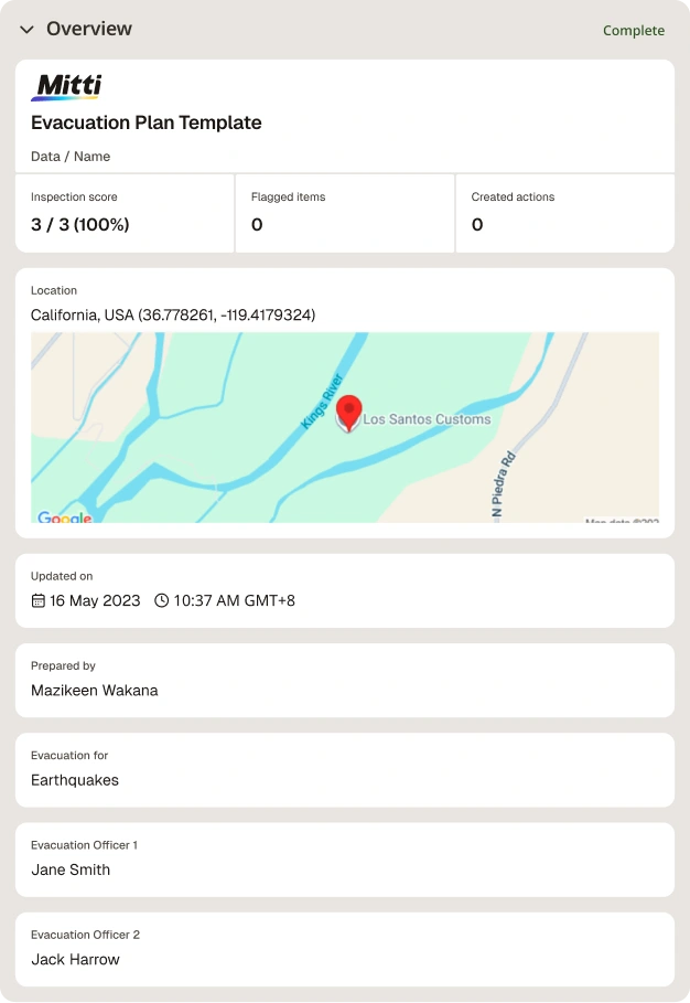 Emergency Evacuation Plan Template
