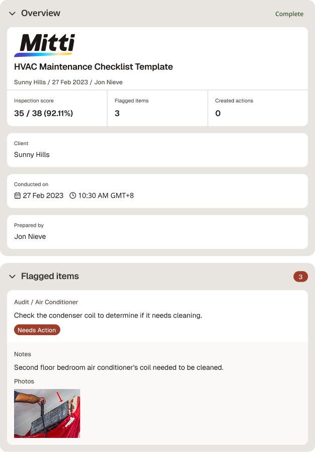 HVAC Maintenance Checklist Digital Report
