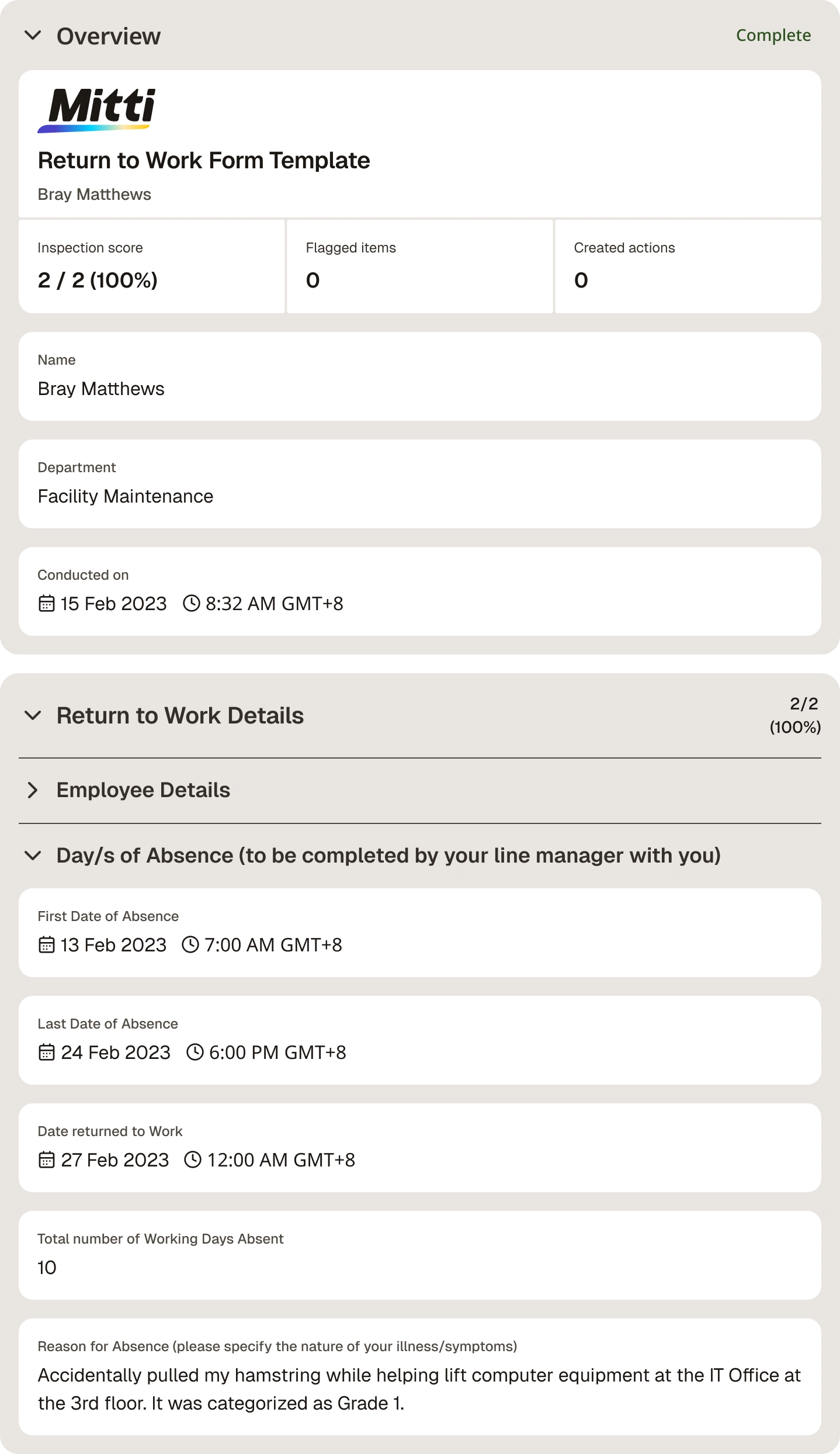 return-to-work-form digital report