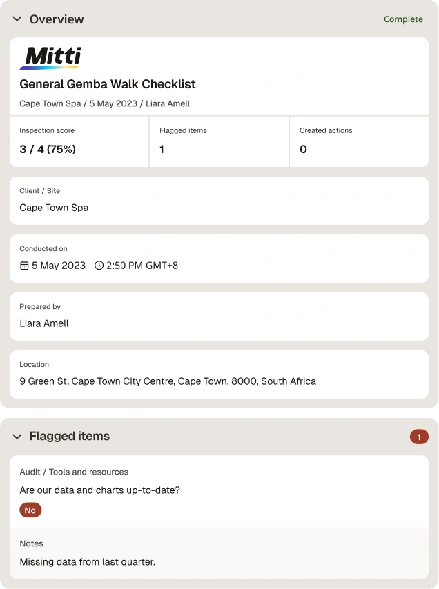 General Gemba Walk Checklist