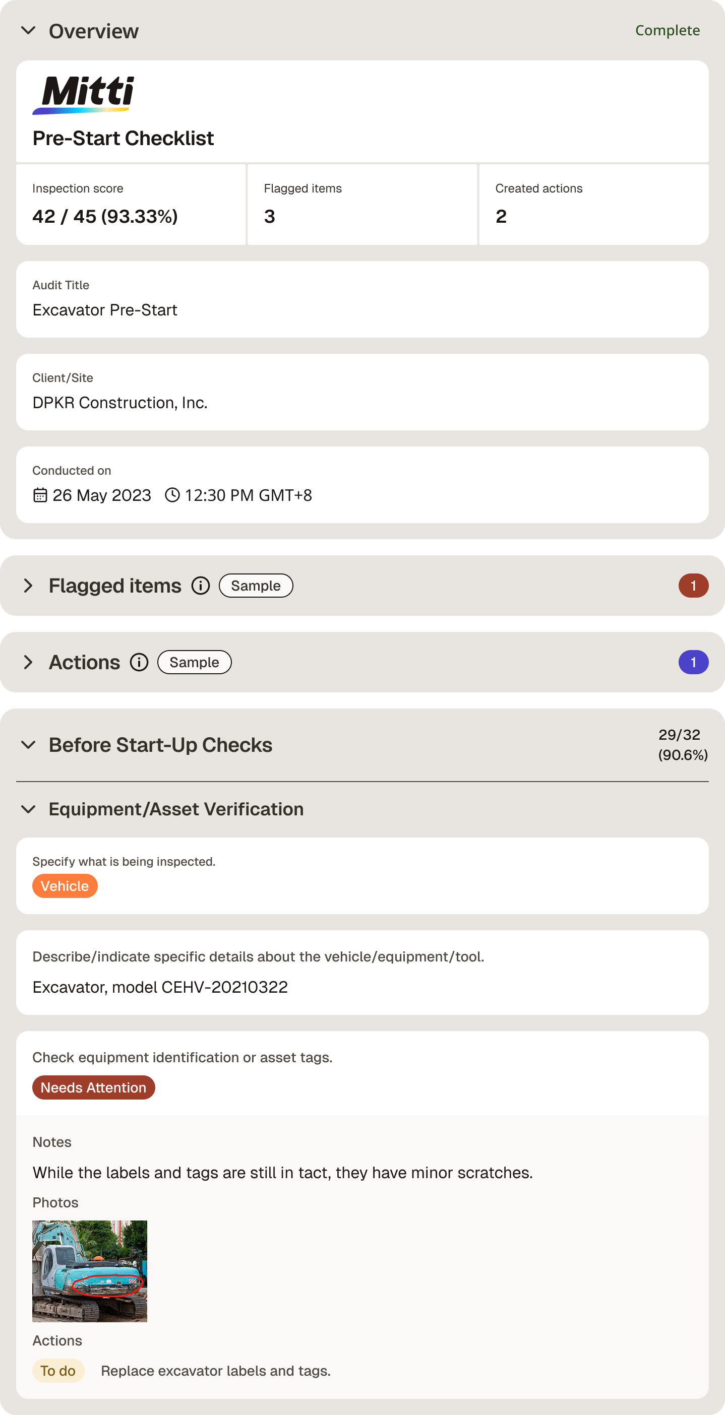 pre-start digital report