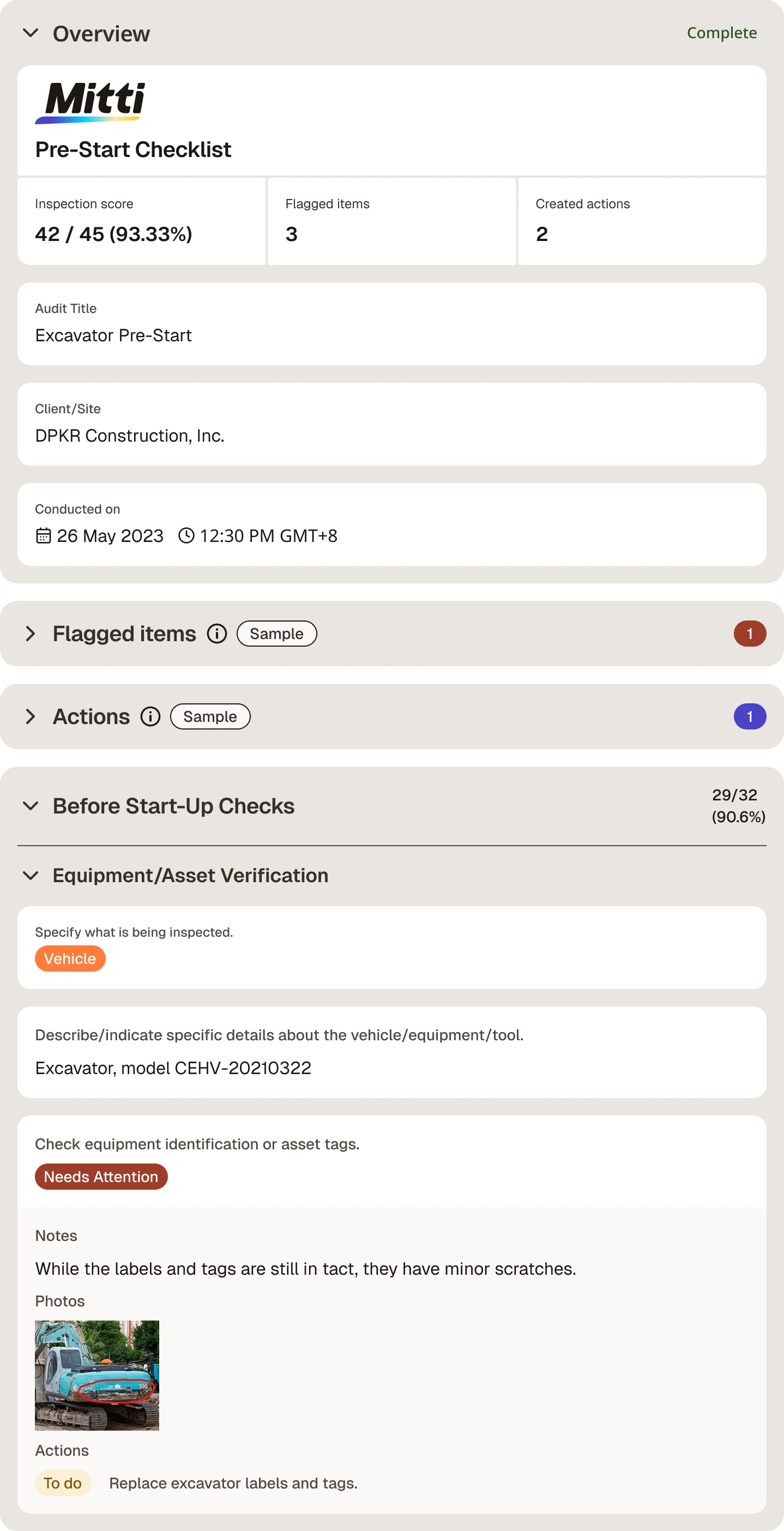 pre-start digital report