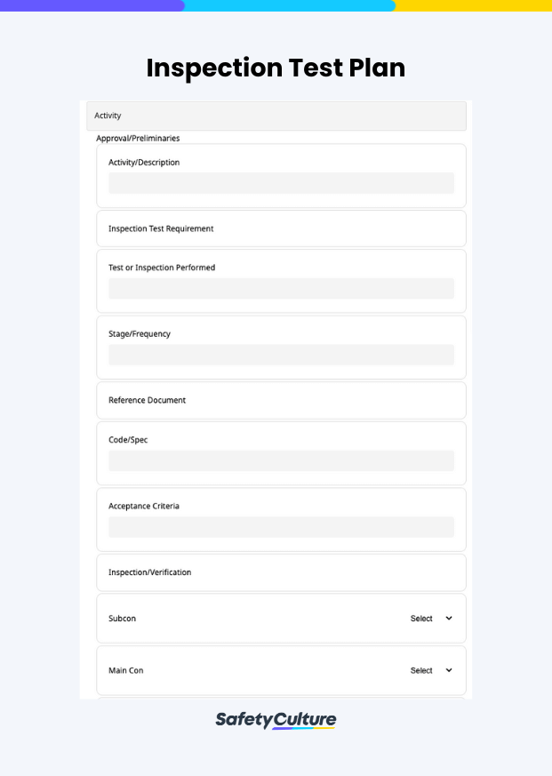 inspection test plan