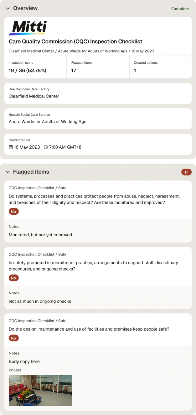CQC Inspection Checklist