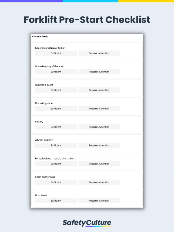 Daily Forklift Pre-Start Checklist