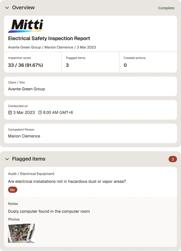 Electrical Safety Inspection Checklist
