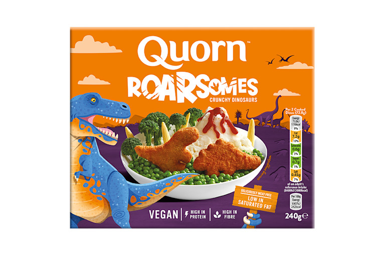 Quorn Roarsomes packaging with nutritional information.