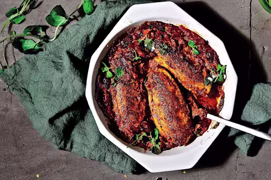 Gratäng, filéer, vegetariskt, tomatsås, quorn.