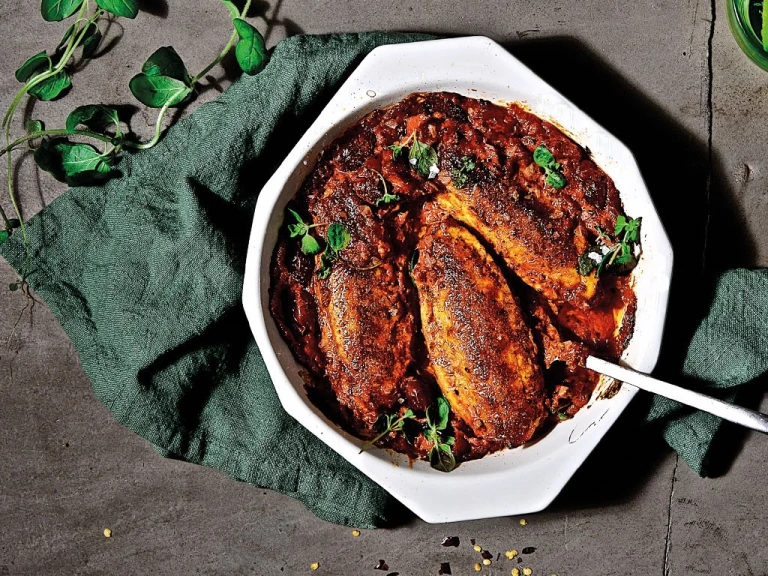 Gratäng, filéer, vegetariskt, tomatsås, quorn.