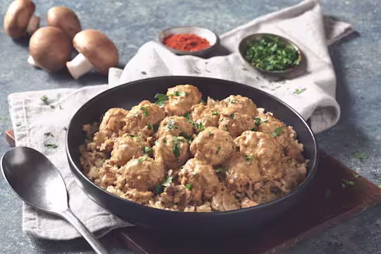 quorn swedish style balls stroganoff vegetarian recipe